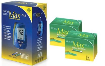 Free Nova Max Plus Blood Glucose/Ketone Meter and Kit with the purchase of 2 boxes of ketone strips. Offer valid one per customer and can not be combined with any other offers.